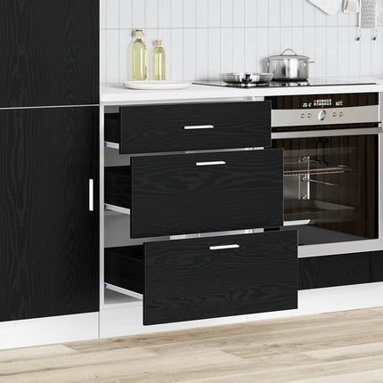 Köksunderskåp Svart Ek 60 x 46 x 81,5 cm Konstruerat trä