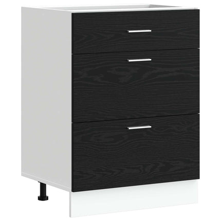 Köksunderskåp Svart Ek 60 x 46 x 81,5 cm Konstruerat trä