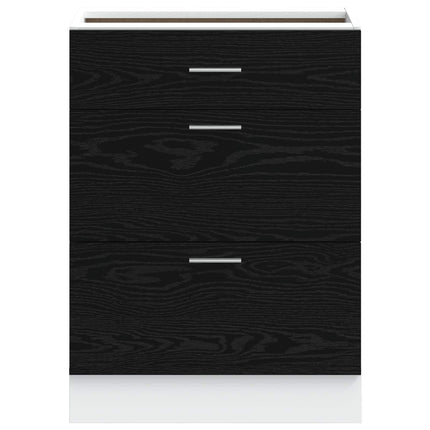 Köksunderskåp Svart Ek 60 x 46 x 81,5 cm Konstruerat trä
