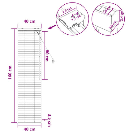 Persienn Vit 40 x 160 cm 35 mm Massivt Paulownia-trä
