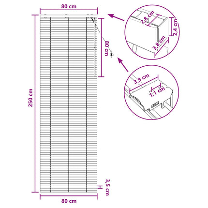 Persienn Vit 80 x 250 cm 35 mm Massivt Paulownia-trä