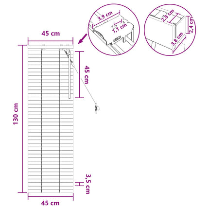Persienn Svart 45 x 130 cm 35 mm Massivt Paulownia-trä