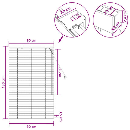 Persienn Svart 90 x 130 cm 35 mm Massivt Paulownia-trä