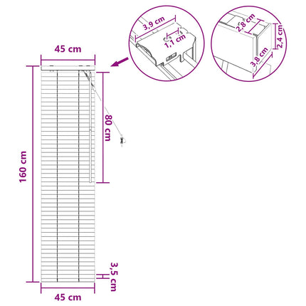 Persienn Svart 45 x 160 cm 35 mm Massivt Paulownia-trä