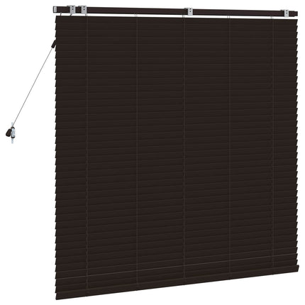 Persienn Mörkbrun 140 x 130 cm 35 mm Massivt Paulownia-trä