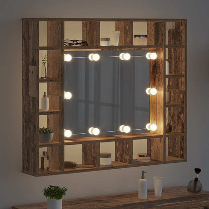 Spegelskåp Gammalt trä 91 x 15 x 76,5 cm Konstruerat trä