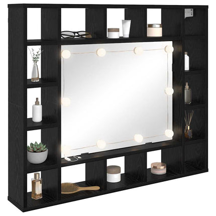 Spegelskåp Svart Ek 91 x 15 x 76,5 cm Konstruerat trä