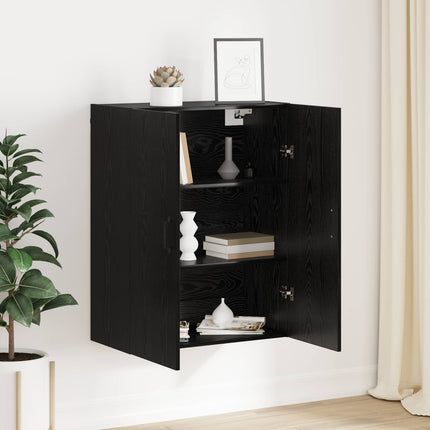 Väggskåp Svart Ek 69,5 x 34 x 90 cm Konstruerat trä