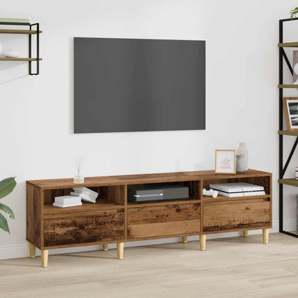 TV-skåp med låda Gammalt trä 150 x 30 x 45 cm Konstruerat trä
