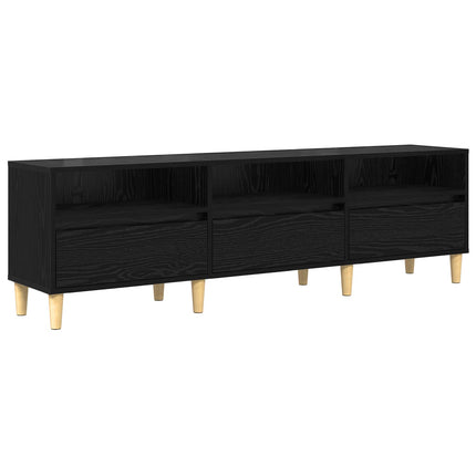 TV-skåp med låda Svart Ek 150 x 30 x 45 cm Konstruerat trä