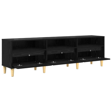 TV-skåp med låda Svart Ek 150 x 30 x 45 cm Konstruerat trä