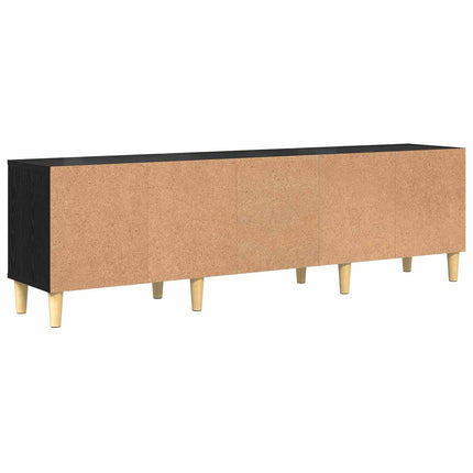 TV-skåp med låda Svart Ek 150 x 30 x 45 cm Konstruerat trä
