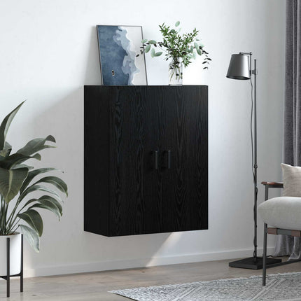 Väggskåp Svart Ek 69,5 x 34 x 90 cm Konstruerat trä