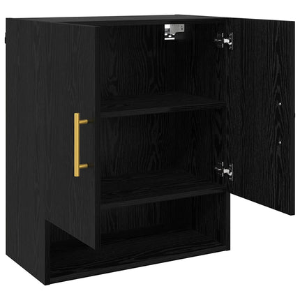 Väggskåp Väggmonterad Svart ek 60 x 31 x 70 cm Konstruerat trä
