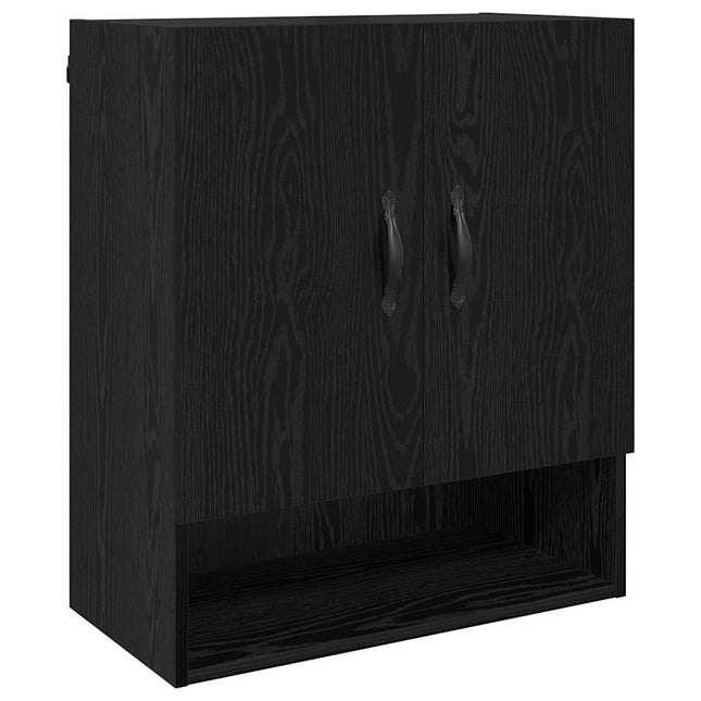 Väggmonterat skåp 60 x 31 x 70 cm Konstruerat trä Svart Ek