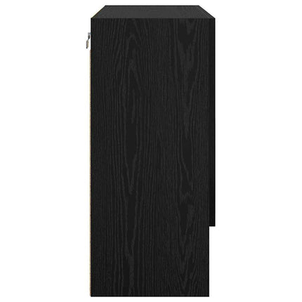 Väggmonterat skåp Svart Ek 60 x 31 x 70 cm Konstruerat trä