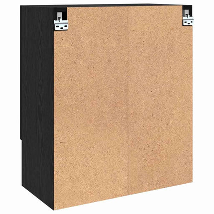 Väggmonterat skåp Svart Ek 60 x 31 x 70 cm Konstruerat trä