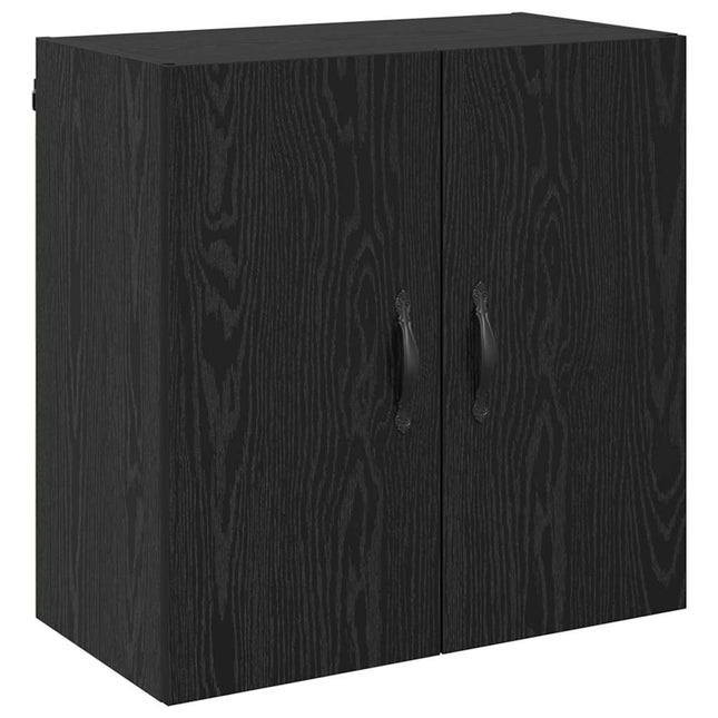 Väggmonterat skåp 60 x 31 x 60 cm Konstruerat trä Svart Ek