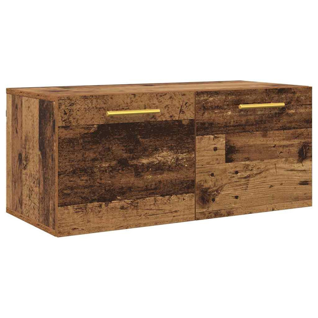 Väggskåp 80 x 36.5 x 35 cm Konstruerat trä Gammalt trä