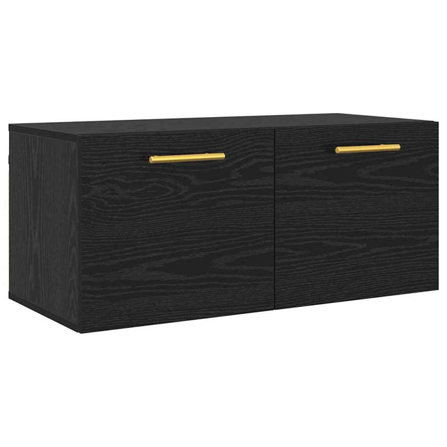 Väggskåp 80 x 36.5 x 35 cm Konstruerat trä Svart ek