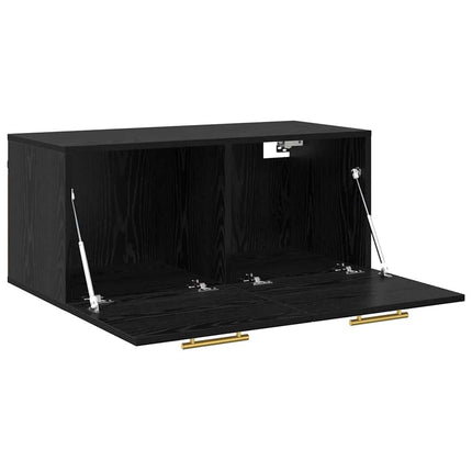 Väggskåp 80 x 36.5 x 35 cm Konstruerat trä Svart ek
