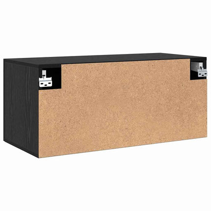 Väggskåp Svart ek 80 x 36.5 x 35 cm Konstruerat trä