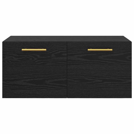 Väggskåp 80 x 36.5 x 35 cm Konstruerat trä Svart ek