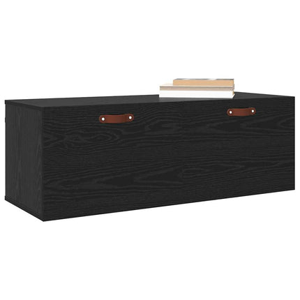 Väggmonterat skåp 100 x 36,5 x 35 cm Konstruerat trä Svart Ek