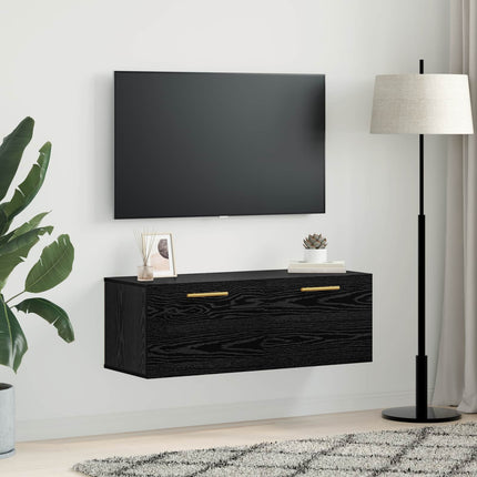 Väggskåp Svart ek 100 x 36.5 x 35 cm Konstruerat trä