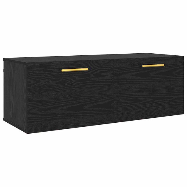 Väggskåp 100 x 36.5 x 35 cm Konstruerat trä Svart ek