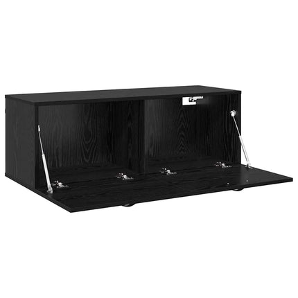 Väggmonterat skåp Svart Ek 100 x 36,5 x 35 cm Konstruerat trä