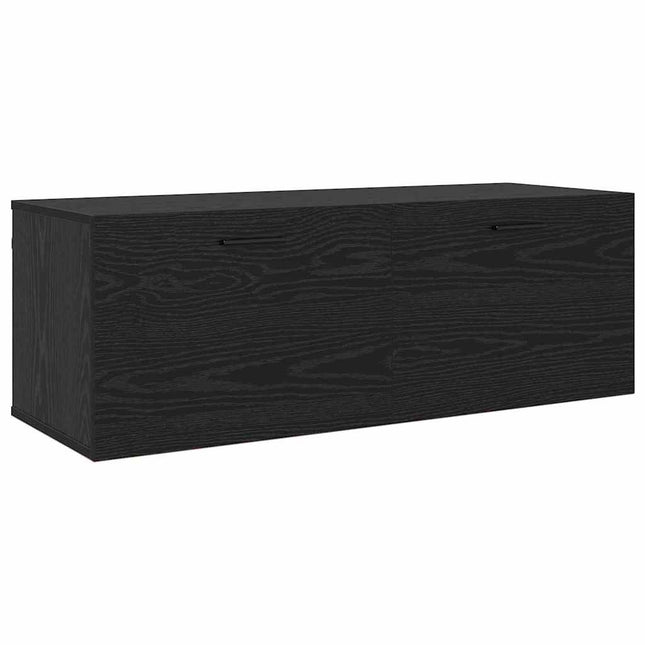 Väggmonterat skåp 100 x 36,5 x 35 cm Konstruerat trä Svart Ek