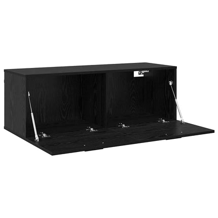 Väggmonterat skåp Svart Ek 100 x 36,5 x 35 cm Konstruerat trä