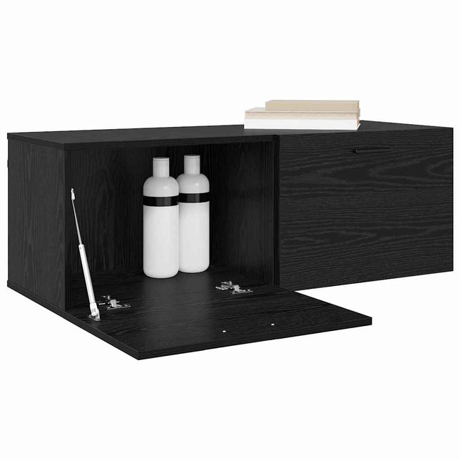 Väggmonterat skåp 100 x 36,5 x 35 cm Konstruerat trä Svart Ek