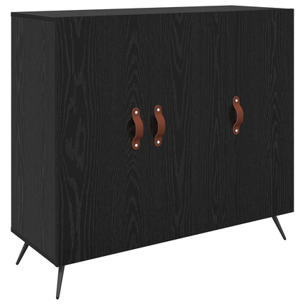 Sideboard Svart Ek 89,5 x 34 x 80 cm Konstruerat trä