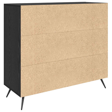 Sideboard Svart Ek 89,5 x 34 x 80 cm Konstruerat trä