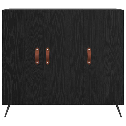 Sideboard Svart Ek 89,5 x 34 x 80 cm Konstruerat trä