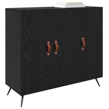 Sideboard Svart Ek 89,5 x 34 x 80 cm Konstruerat trä