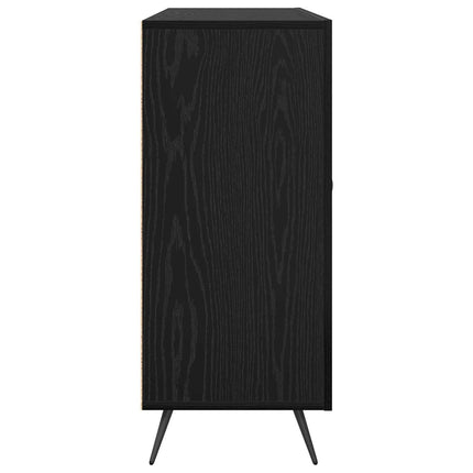 Sideboard Svart Ek 89,5 x 34 x 80 cm Konstruerat trä