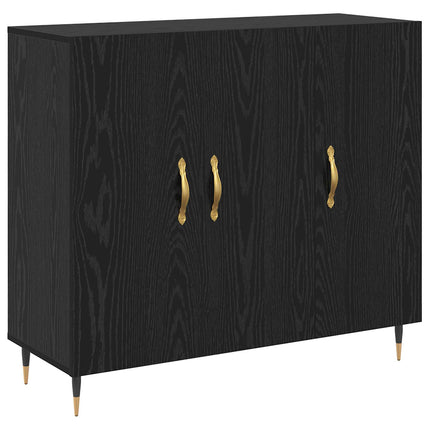 Sideboard Svart Ek 90 x 34 x 80 cm Konstruerat trä