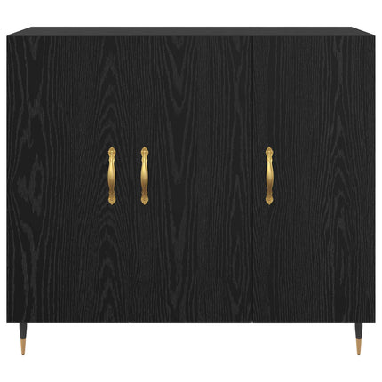 Sideboard Svart Ek 90 x 34 x 80 cm Konstruerat trä