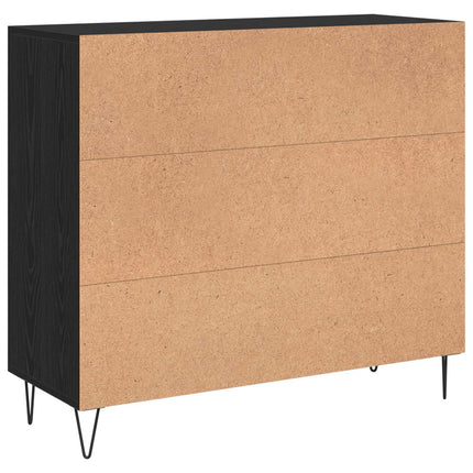 Sideboard Svart Ek 90 x 32,5 x 80 cm Konstruerat trä