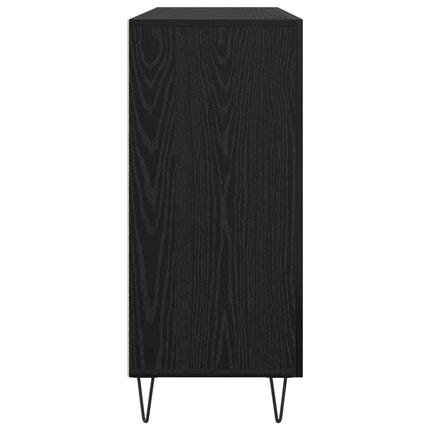 Sideboard Svart Ek 90 x 32,5 x 80 cm Konstruerat trä