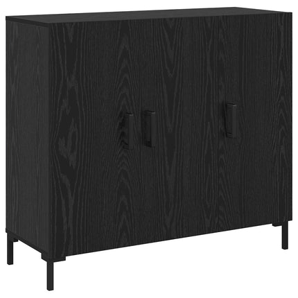 Sideboard Svart Ek 90 x 34 x 80 cm Konstruerat trä