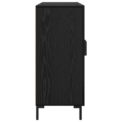 Sideboard Svart Ek 90 x 34 x 80 cm Konstruerat trä