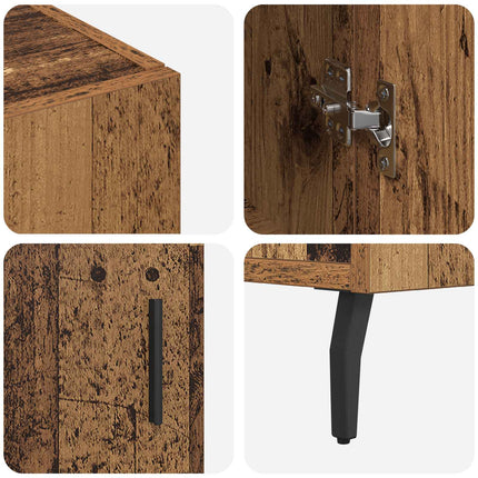 Sideboard Gammalt trä 90 x 34 x 80 cm Konstruerat trä
