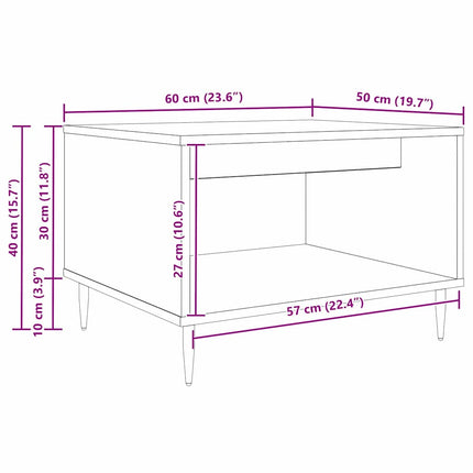 Kaffeebord Gammalt trä 60 x 50 x 40 cm Konstruerat trä