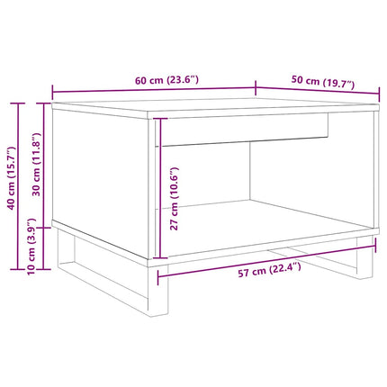 Kaffeebord Svart ek 60 x 50 x 40 cm Konstruerat trä