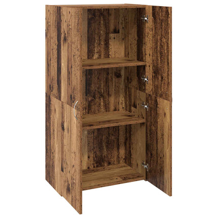 Kontorsskåp med hylla Svart Ek 60 x 32 x 115 cm Konstruerat trä