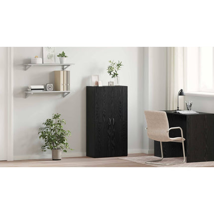 Kontorsskåp Svart ek 60 x 32 x 115 cm Konstruerat trä